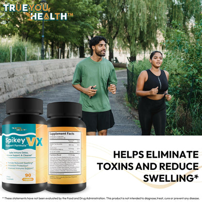 True You Health Spikey VX Support Formula - Our Best Spike Support Formula for Immune System Detox - Daily Zinc Immunity Capsules Vitamin C Immune Boost - Feel The Wellness Spike Detox The Wellness - dailyvitalstore