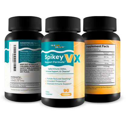 True You Health Spikey VX Support Formula - Our Best Spike Support Formula for Immune System Detox - Daily Zinc Immunity Capsules Vitamin C Immune Boost - Feel The Wellness Spike Detox The Wellness - dailyvitalstore