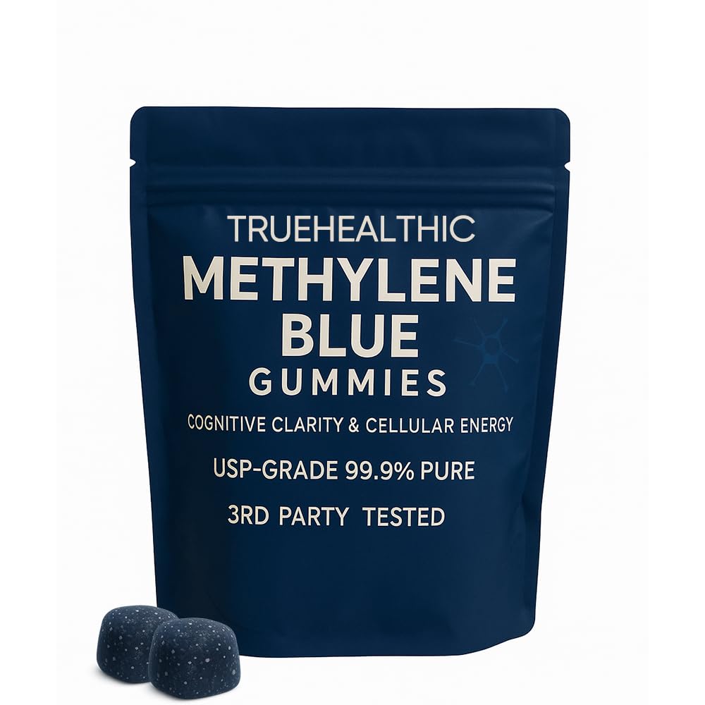 TRUEHEALTHIC Methylene Blue Gummies, for Cognitive Support & Mental Focus, Clean 5mg of Methylene Blue Per Gummy, - dailyvitalstore
