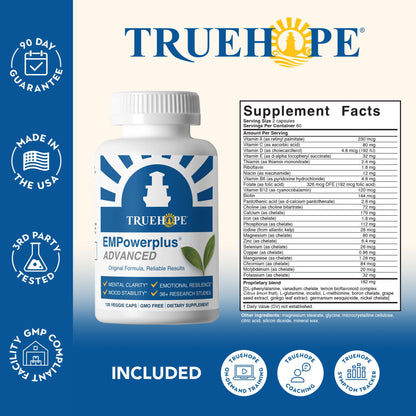 Truehope EMPowerplus Advanced Multivitamin for Women & Men - Broad-Spectrum Multivitamins & Chelated Minerals | 1000% Better Absorption | 37 Research Studies & 28 Years of Success | 30 Day Supply - dailyvitalstore