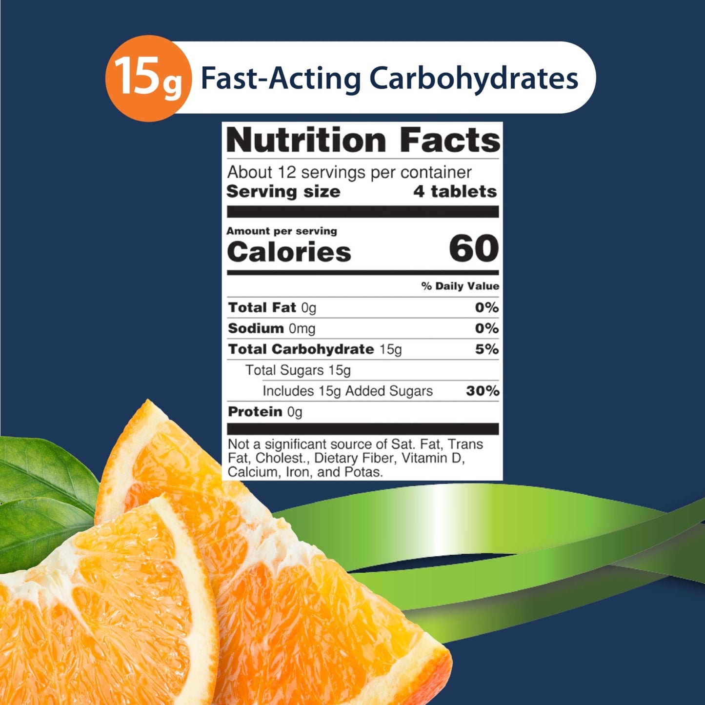 TRUEplus Glucose Tablets, Chewable, Orange Flavor, 15g Fast-Acting Carbohydrates, Fat Free, Gluten Free, Boost Energy, 50 Count, 3 Bottles - dailyvitalstore