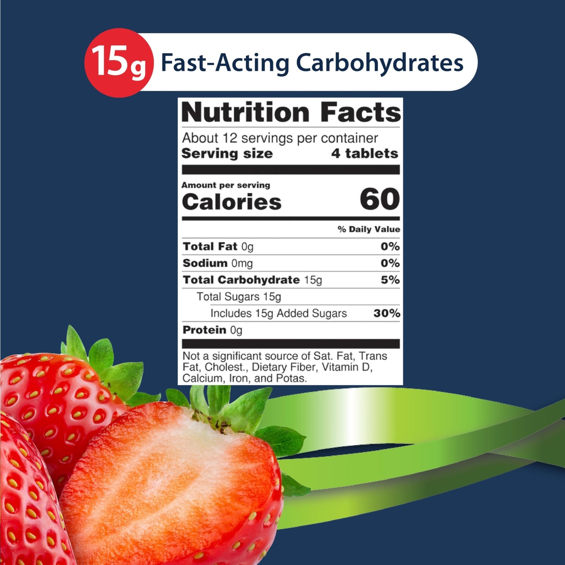 TRUEplus Glucose Tablets, Chewable, Strawberry Flavor, 15g Fast-Acting Carbohydrates, Fat Free, Gluten Free, Boost Energy, 50 Count (Pack of 2) - dailyvitalstore