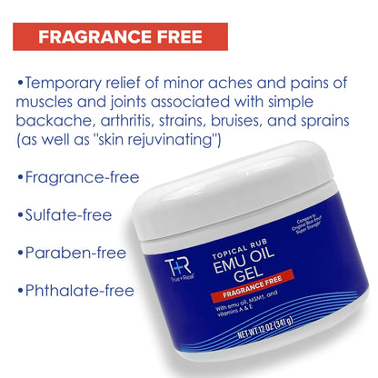True+Real Emu Oil Gel, 12 oz - dailyvitalstore