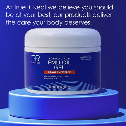 True+Real Emu Oil Gel, 12 oz - dailyvitalstore