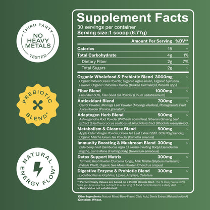 TrueSeaMoss Super Greens Powder with Matcha for Digestive & Gut Health – 25 Superfoods with Probiotics, Prebiotics, Enzymes & Sea Moss – Vegan Superfood Powder for Bloating & Regularity - 30 Servings - dailyvitalstore