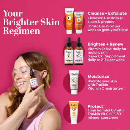 TruSkin Vitamin C Super Serum for Face - Five Skin Benefits in One Serum with Vitamin C, Retinol, Niacinamide, Hyaluronic Acid & Squalane - dailyvitalstore