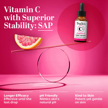 TruSkin Vitamin C Super Serum for Face - Five Skin Benefits in One Serum with Vitamin C, Retinol, Niacinamide, Hyaluronic Acid & Squalane - dailyvitalstore
