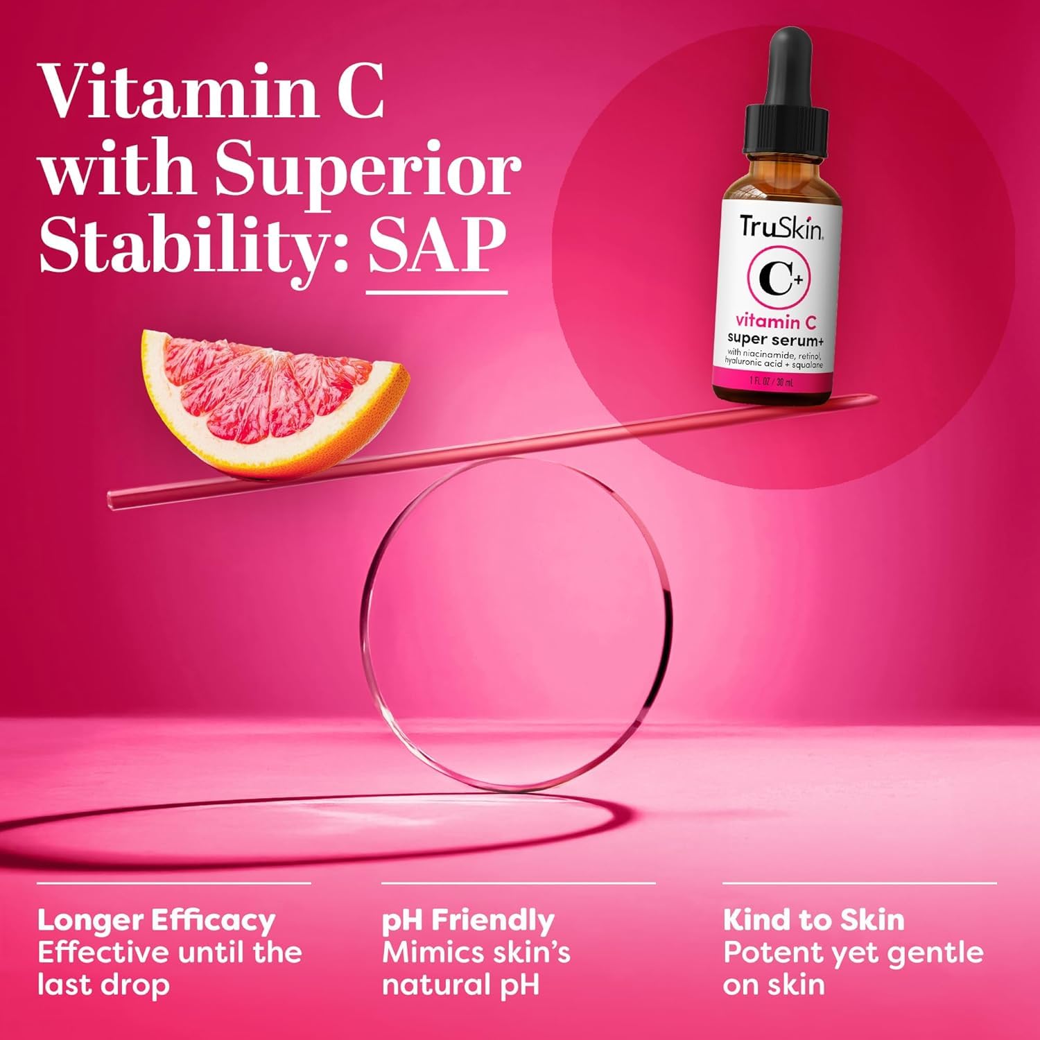 TruSkin Vitamin C Super Serum for Face - Five Skin Benefits in One Serum with Vitamin C, Retinol, Niacinamide, Hyaluronic Acid & Squalane - dailyvitalstore