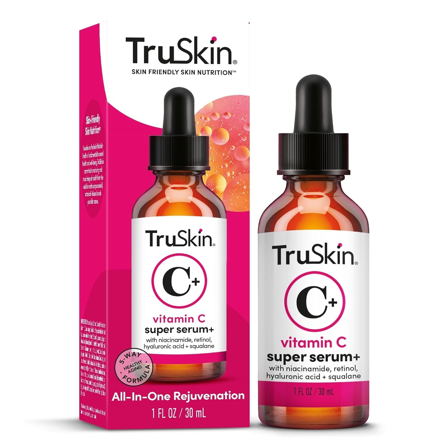 TruSkin Vitamin C Super Serum for Face - Five Skin Benefits in One Serum with Vitamin C, Retinol, Niacinamide, Hyaluronic Acid & Squalane - dailyvitalstore