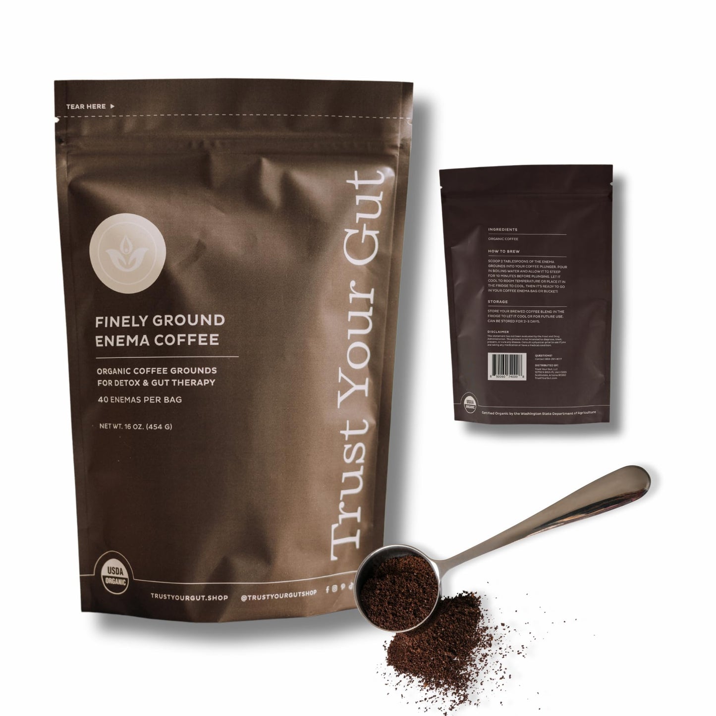 Trust Your Gut Organic Ground Coffee Enema for Detox and Gut Health, Mold Free Colon Cleanse Gerson Enema Coffee Women and Men, 40 Enemas per Bag - 1lb - dailyvitalstore