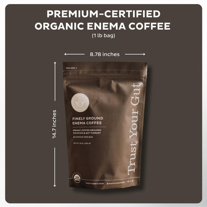 Trust Your Gut Organic Ground Coffee Enema for Detox and Gut Health, Mold Free Colon Cleanse Gerson Enema Coffee Women and Men, 40 Enemas per Bag - 1lb - dailyvitalstore