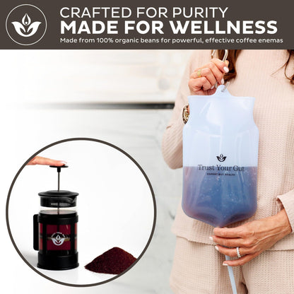 Trust Your Gut Organic Ground Coffee Enema for Detox and Gut Health, Mold Free Colon Cleanse Gerson Enema Coffee Women and Men, 40 Enemas per Bag - 1lb - dailyvitalstore
