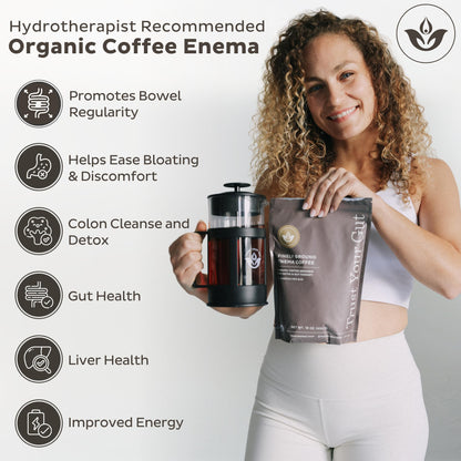 Trust Your Gut Organic Ground Coffee Enema for Detox and Gut Health, Mold Free Colon Cleanse Gerson Enema Coffee Women and Men, 40 Enemas per Bag - 1lb - dailyvitalstore