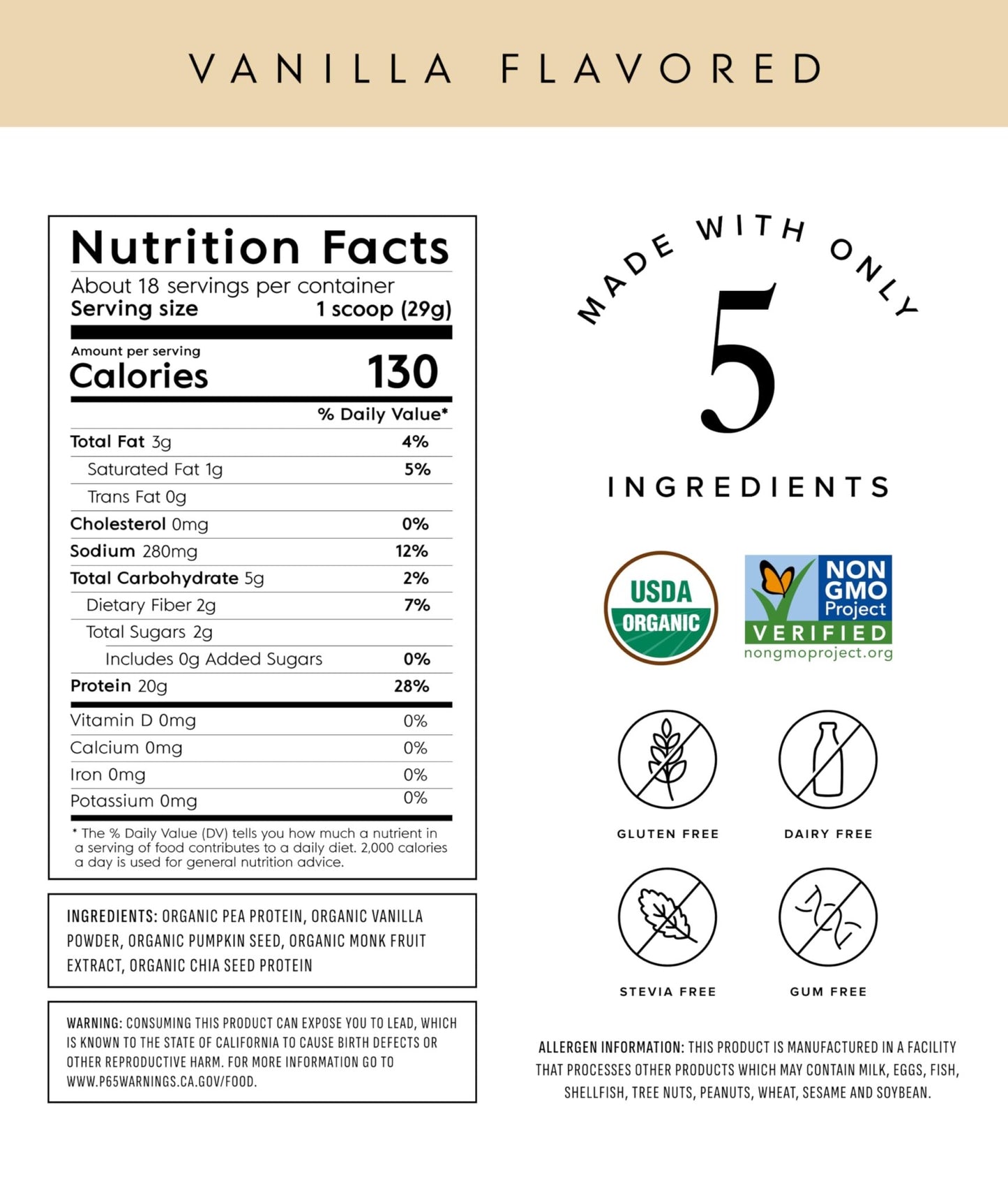 Truvani Organic Plant Based Protein Powder | Vanilla | 20g Pea Protein | 18 Servings | Vegan & Keto | Gluten & Dairy Free | Low Carb | No Added Sugar - dailyvitalstore