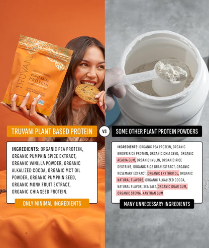 Truvani Vegan Pea Protein Powder | Pumpkin Spice | 20g Organic Plant Based Protein | 20 Servings | Keto | Gluten & Dairy Free - dailyvitalstore