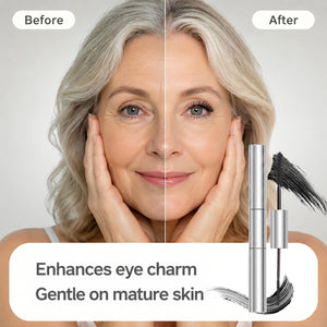 Tubing Mascara for Older Women 60 Plus, Double Ended Black Mascara, Lengthening Volumizing 2-in-1 Mascara for Short Multi-layered Lashes, Smudge Proof Easy Warm Water - dailyvitalstore