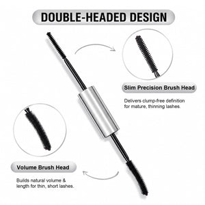 Tubing Mascara for Older Women 60 Plus, Double Ended Black Mascara, Lengthening Volumizing 2-in-1 Mascara for Short Multi-layered Lashes, Smudge Proof Easy Warm Water - dailyvitalstore