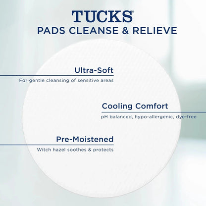 TUCKS Medicated Cooling Pads, 100 Count – Hemorrhoid Pads with Witch Hazel, Cleanses Sensitive Areas, Protects from Irritation, Hemorrhoid Treatment, Medicated Pads Used by Hospitals - dailyvitalstore