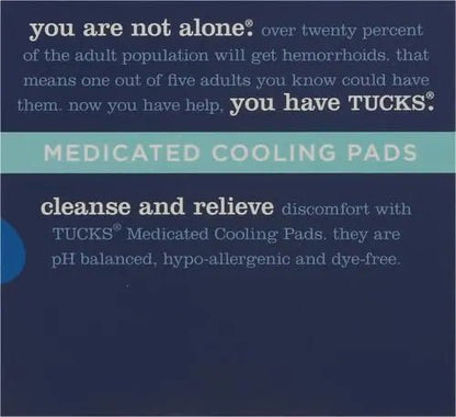 TUCKS Medicated Cooling Pads, 100 Count – Hemorrhoid Pads with Witch Hazel, Cleanses Sensitive Areas, Protects from Irritation, Hemorrhoid Treatment, Medicated Pads Used by Hospitals - dailyvitalstore