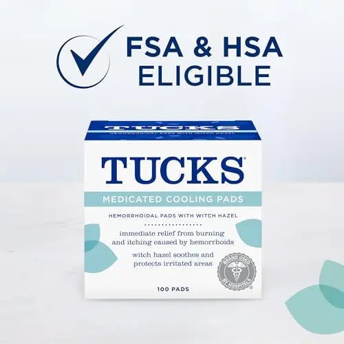 TUCKS Medicated Cooling Pads, 100 Count – Hemorrhoid Pads with Witch Hazel, Cleanses Sensitive Areas, Protects from Irritation, Hemorrhoid Treatment, Medicated Pads Used by Hospitals - dailyvitalstore