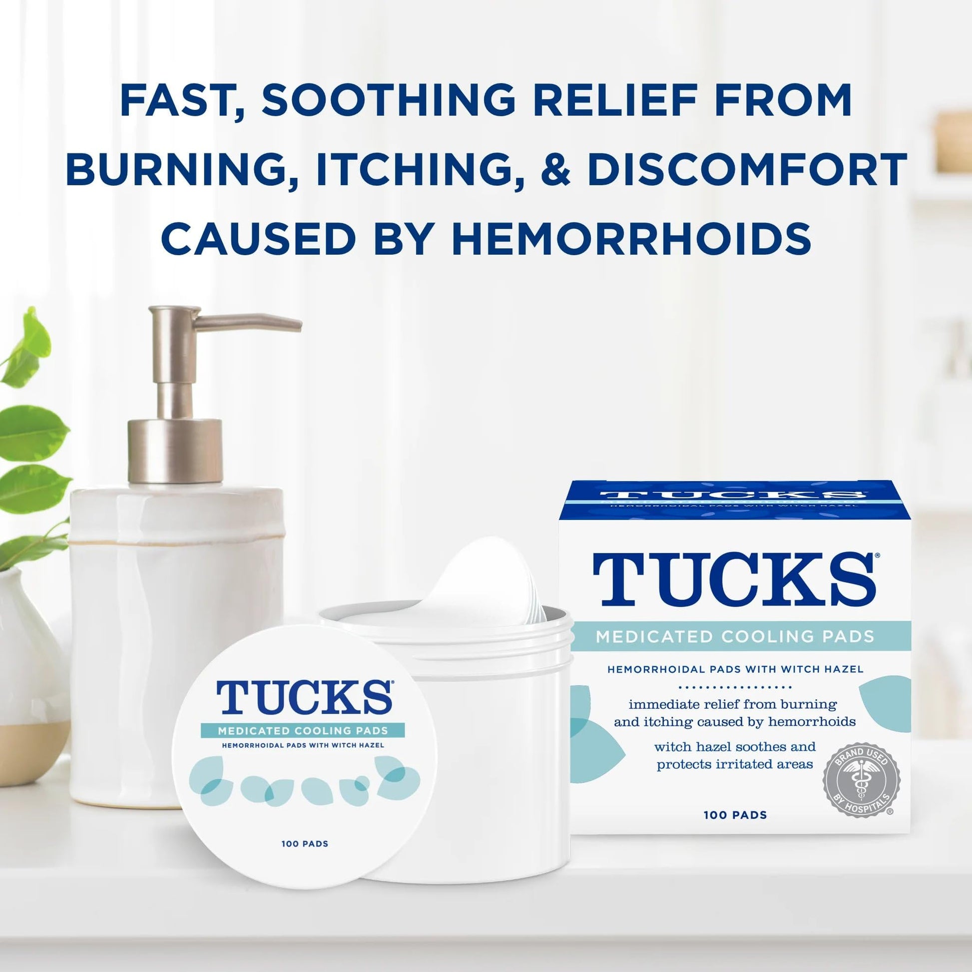 TUCKS Medicated Cooling Pads, 200 Count - Witch Hazel Pads for Sensitive Areas, Cleanse and Protect from Irritation - dailyvitalstore