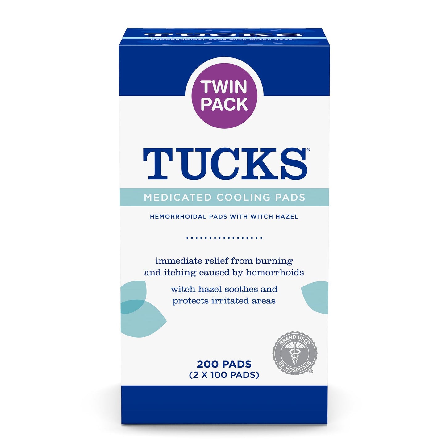 TUCKS Medicated Cooling Pads, 200 Count - Witch Hazel Pads for Sensitive Areas, Cleanse and Protect from Irritation - dailyvitalstore