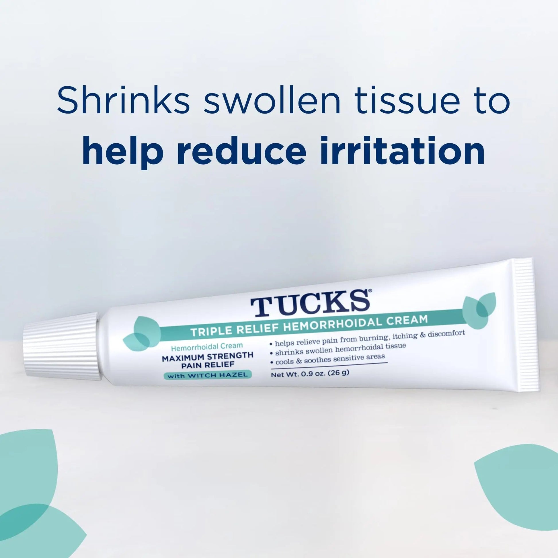 Tucks Triple Relief Hemorrhoidal Cream, Maximum Strength Pain Relief from Burning, Itching and Discomfort, with Witch Hazel, Treatment, Brand Used by Hospitals, 0.9oz. (26g) - dailyvitalstore