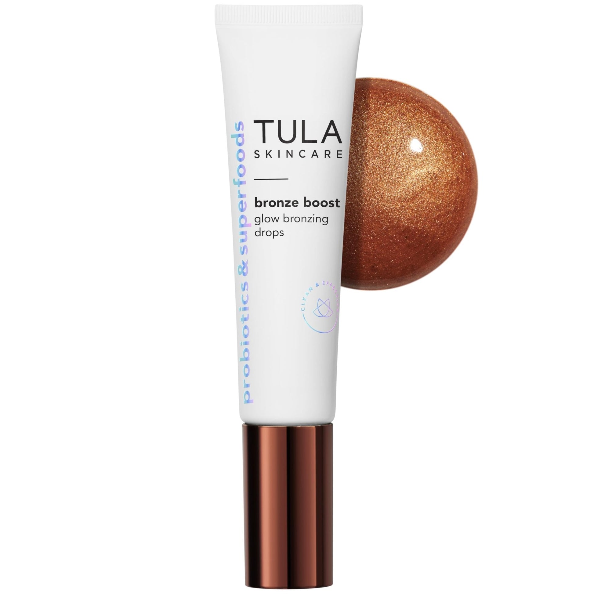 TULA Skin Care Bronze Boost Glow Bronzing Drops - Provides Natural Glow, Evens Skin Tone, Plumps and Hydrates Skin, Contains Niacinamide, Hyaluronic Acid and Green Tea, 1 Fl Oz. - dailyvitalstore