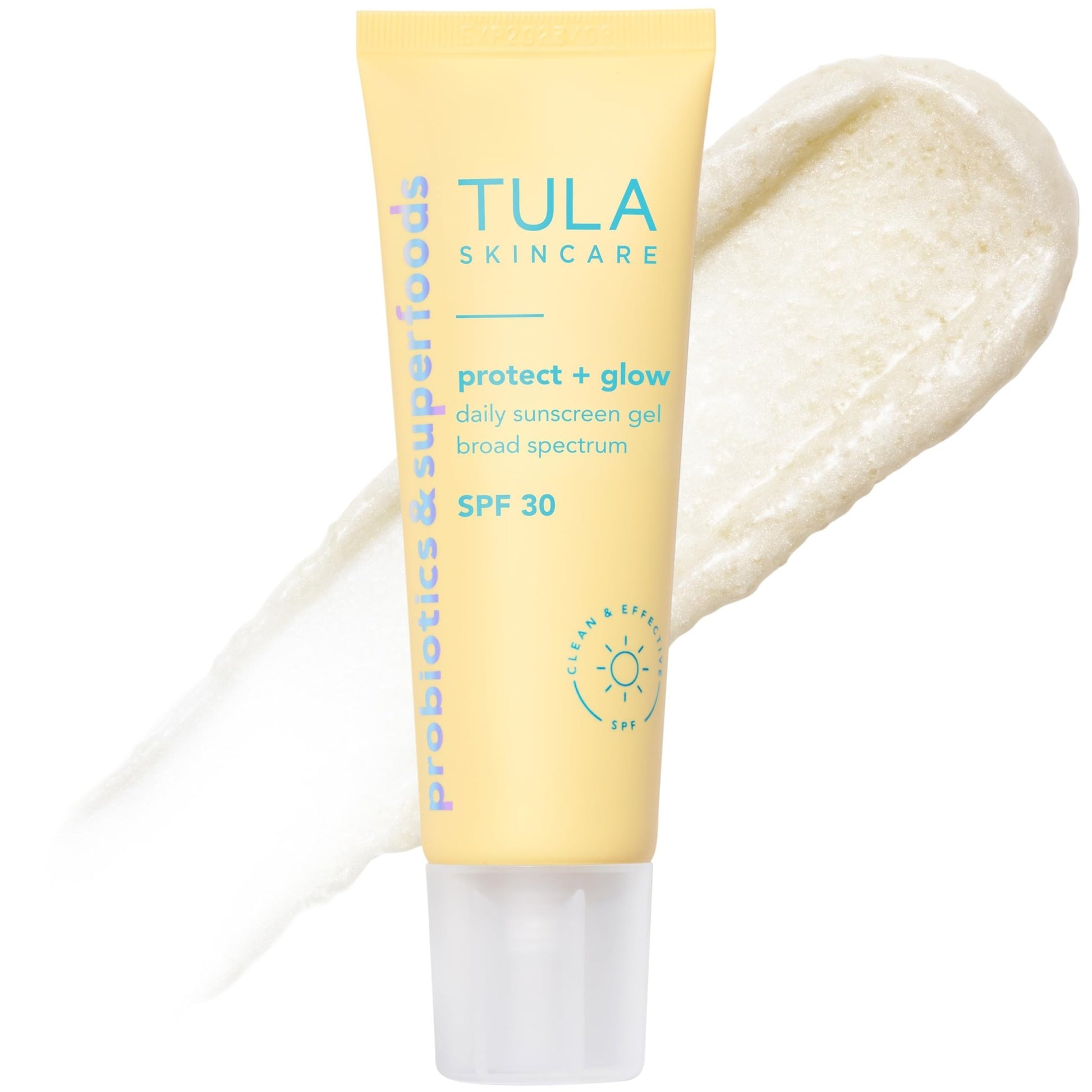 TULA Skin Care Protect + Glow Daily Sunscreen - Gel, Broad Spectrum SPF 30, Skincare-First, Non-Greasy, Non-Comedogenic and Reef-Safe with Pollution and Blue Light Protection, Regular, 1.7 fl oz. - dailyvitalstore