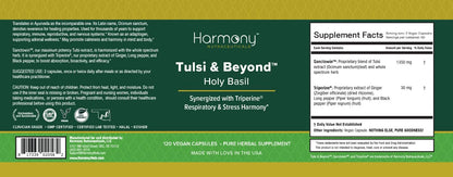 Tulsi - Holy Basil Supplement - Highest Potency, Maximum bio-availabilty, Made with Organic Herbs (Vegetarian Capsules, 120 Count) - dailyvitalstore