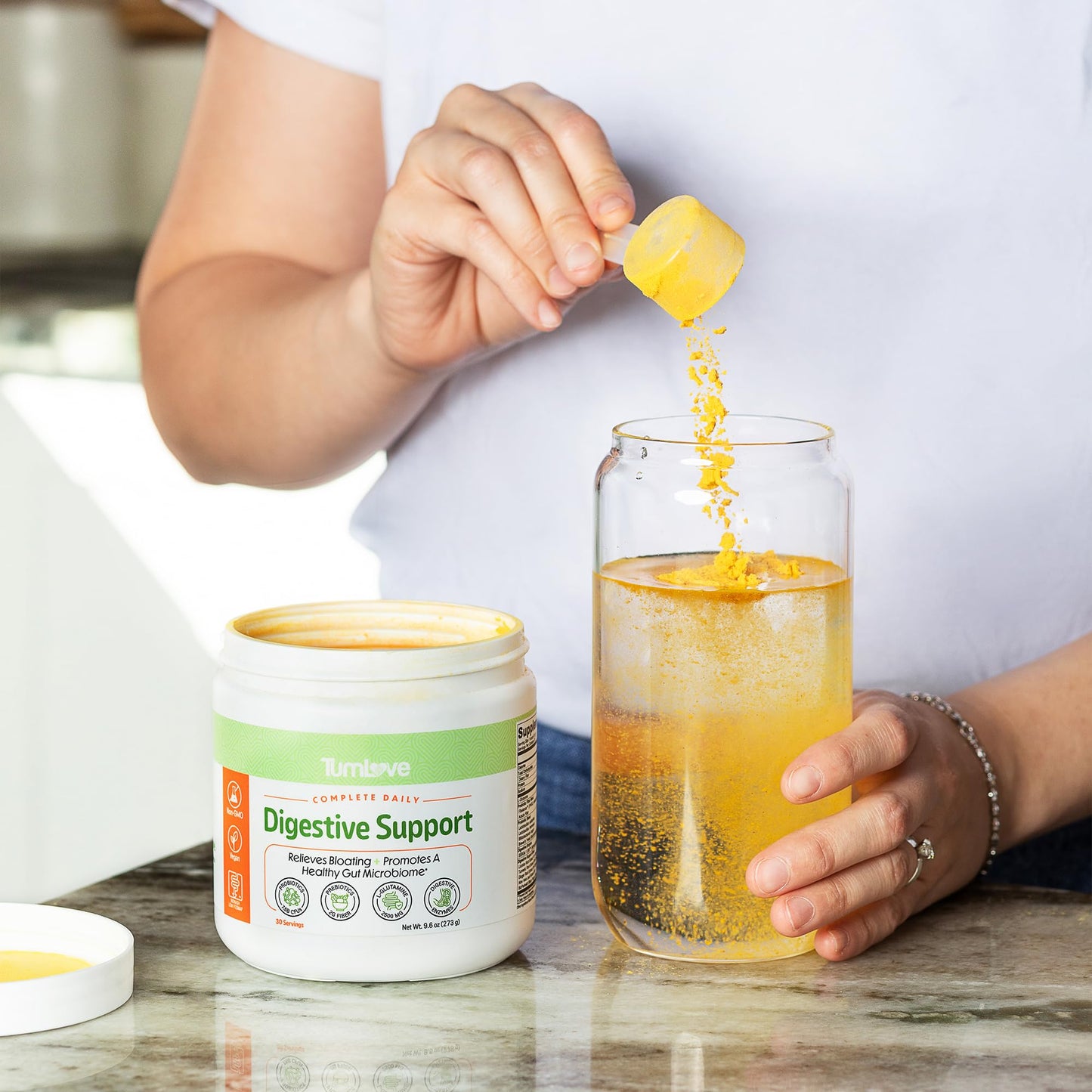 TumLove IBS Relief & Digestive Support Powder – Low FODMAP Certified, Probiotics, Prebiotics, Digestive Enzymes, L-Glutamine & 5 Soothing Herbs - dailyvitalstore