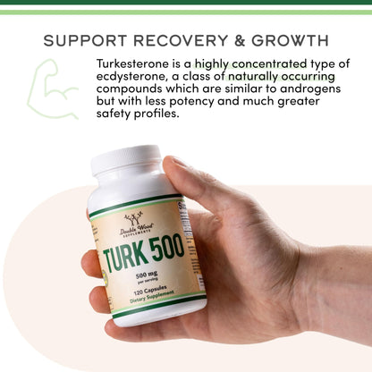 Turkesterone Supplement 500mg, 120 Capsules (Ajuga Turkestanica Extract Std. to 10% Turkesterone) Similar to Ecdysterone for Men's Health Support (Manufactured and Tested in the USA) by Double Wood - dailyvitalstore