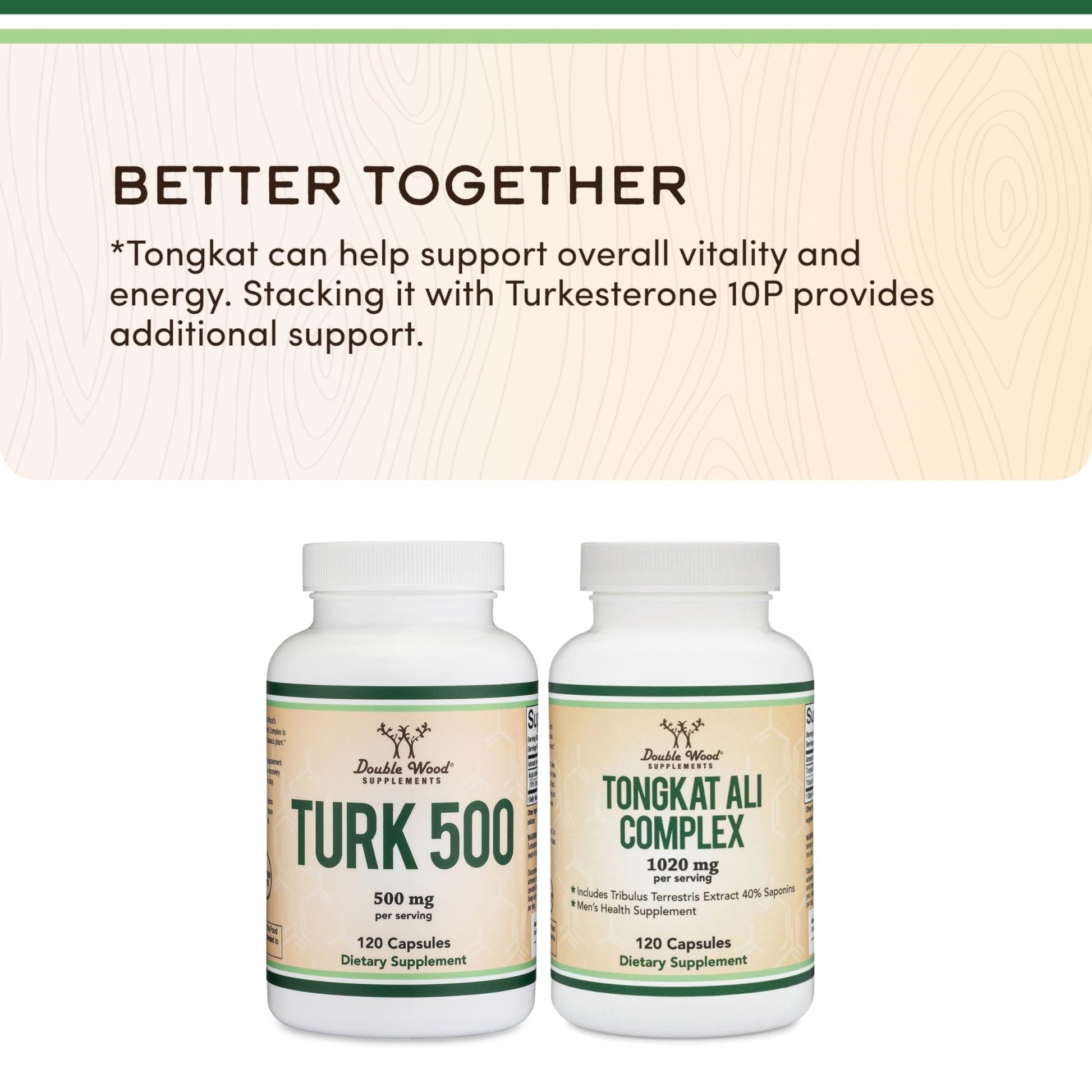Turkesterone Supplement 500mg, 120 Capsules (Ajuga Turkestanica Extract Std. to 10% Turkesterone) Similar to Ecdysterone for Men's Health Support (Manufactured and Tested in the USA) by Double Wood - dailyvitalstore