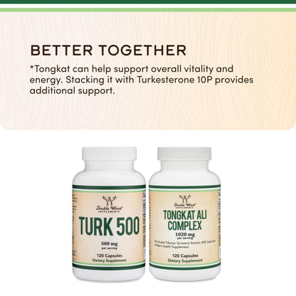 Turkesterone Supplement 500mg, 120 Capsules (Ajuga Turkestanica Extract Std. to 10% Turkesterone) Similar to Ecdysterone for Men's Health Support (Manufactured and Tested in the USA) by Double Wood - dailyvitalstore