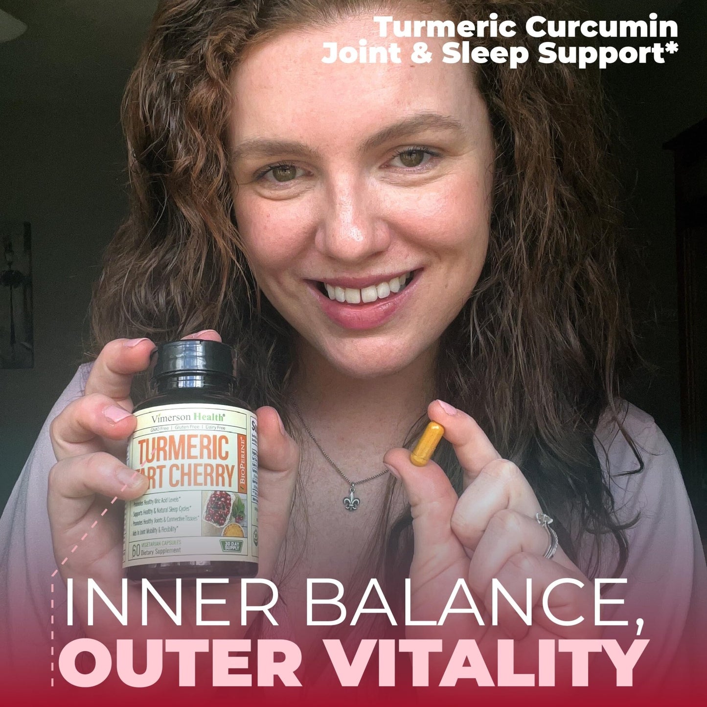 Turmeric Curcumin Supplement with 10:1 Tart Cherry Extract & Celery Seed Extract – Natural Uric Acid Balance, Joint Health & Sleep Aid – Turmeric Curcumin with Black Pepper – 60 Tart Cherry Capsules - dailyvitalstore