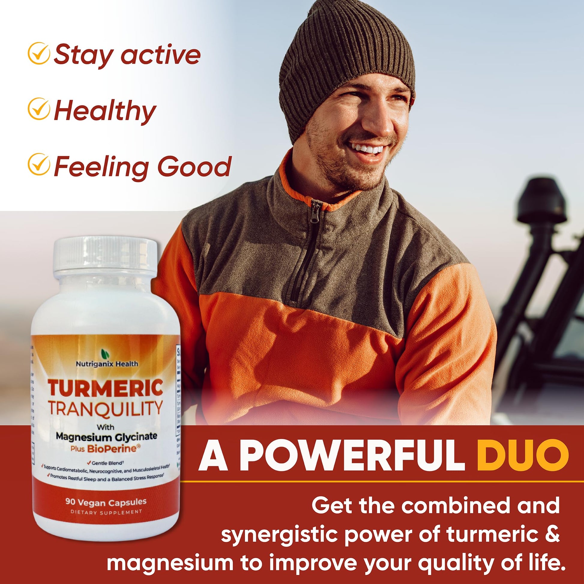 Turmeric Tranquility Turmeric Curcumin & Magnesium Glycinate with BioPerine – Support for Stress Relief, Sleep, Heart Health, Muscles, Metabolism, and Joint Health* - High Absorption - 90 Capsules (1) - dailyvitalstore