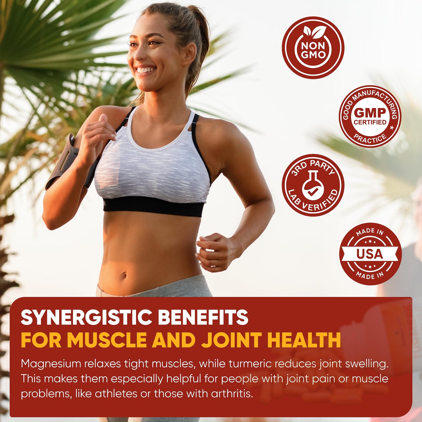 Turmeric Tranquility Turmeric Curcumin & Magnesium Glycinate with BioPerine – Support for Stress Relief, Sleep, Heart Health, Muscles, Metabolism, and Joint Health* - High Absorption - 90 Capsules (1) - dailyvitalstore