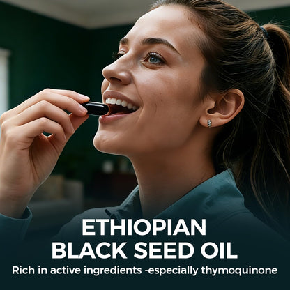 TUVAAZ PURELYNUTRIENT Ethiopian Black Seed Oil Capsules with 4.64% Thymoquinone, Immune Support & Digestion & Energy Booster - dailyvitalstore