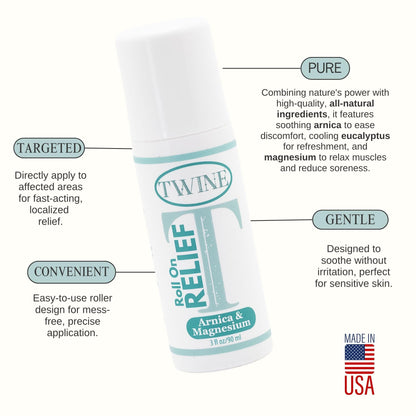 TWINE All-Natural Muscle Relief Roller with Arnica, Camphor & Eucalyptus – 90ml - dailyvitalstore