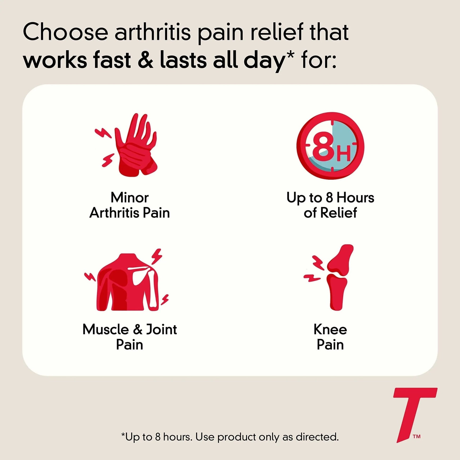 Tylenol 8HR Arthritis Pain Relief Caplets, Fast, Strong Pain Relief, 650 mg Acetaminophen for Minor Arthritis & Joint Pain, Fever Reducer, Extended Release, Won't Irritate Stomach, 100 Count - dailyvitalstore