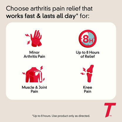Tylenol 8HR Arthritis Pain Relief Caplets, Fast, Strong Pain Relief, 650 mg Acetaminophen for Minor Arthritis & Joint Pain, Fever Reducer, Extended Release, Won't Irritate Stomach, 100 Count - dailyvitalstore