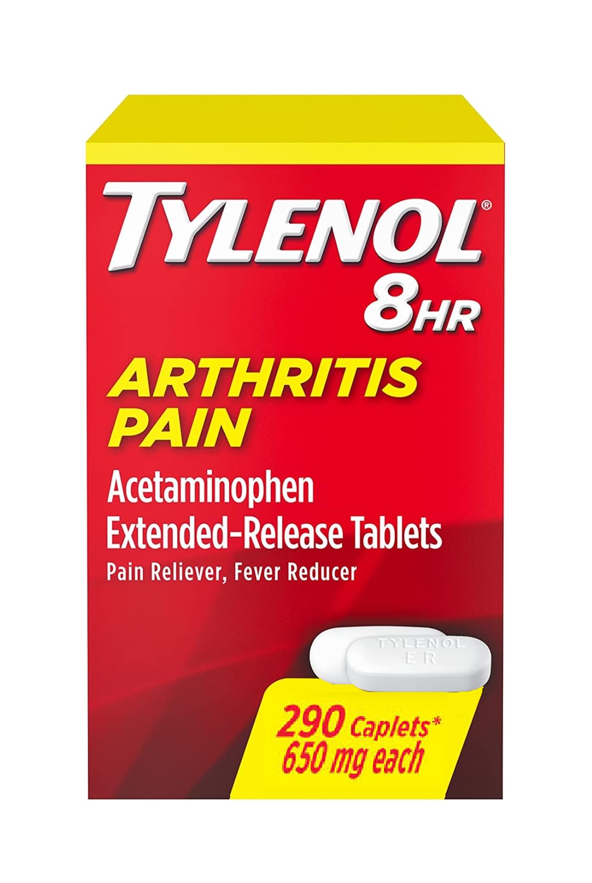 Tylenol Arthritis Pain Extended Release Tablets with Acetaminophen for Joint Pain, 290 Caplets (Pack of 2) (Package May Vary) - dailyvitalstore