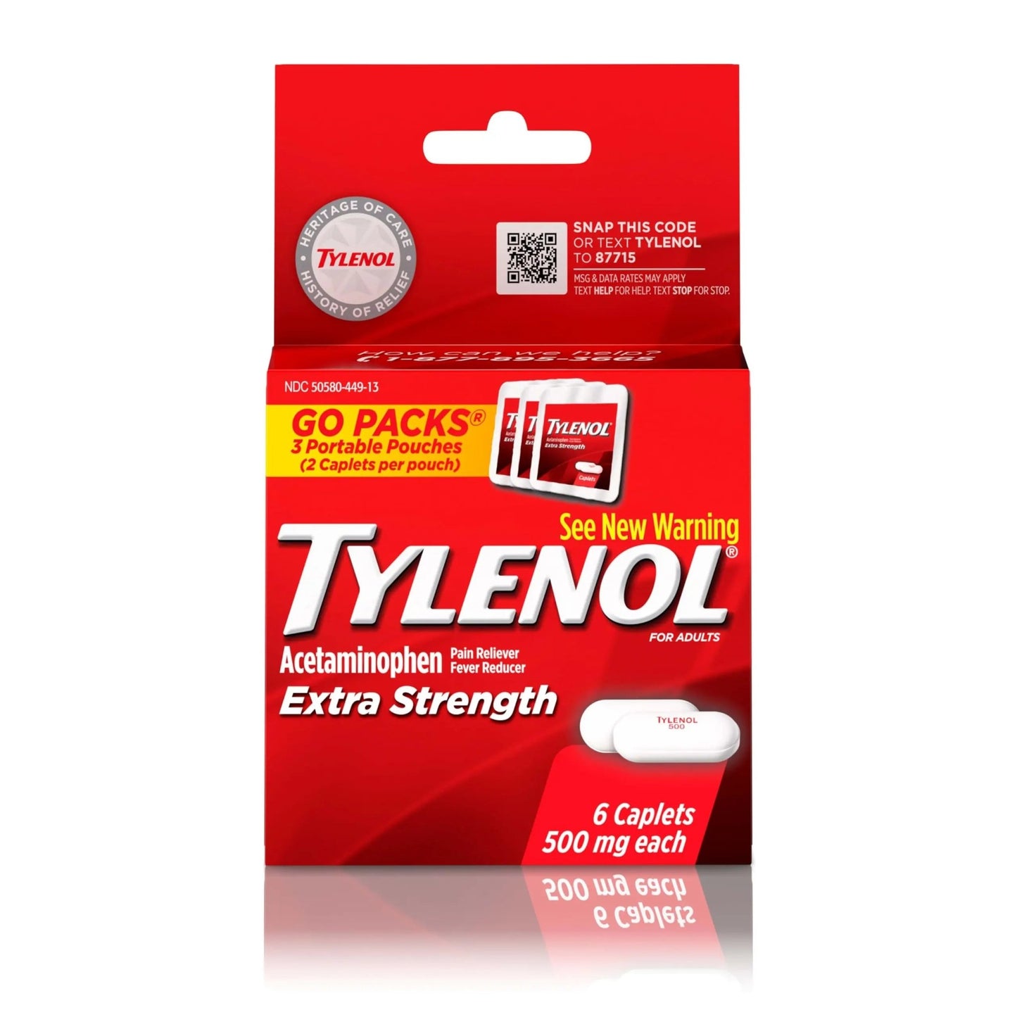 Tylenol Extra Strength 500 mg Acetaminophen Caplets, Pain Reliever & Fever Reducer, Acetaminophen for Minor Arthritis Pain, Headache, Backache & Menstrual Pain Relief, Travel Size, 6 Ct - dailyvitalstore