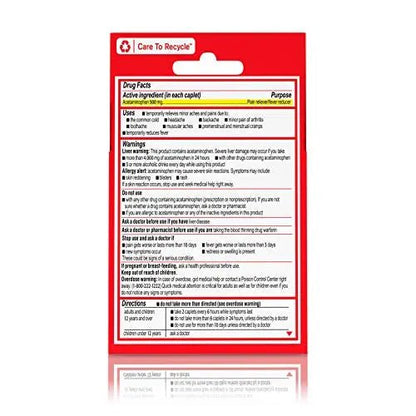 Tylenol Extra Strength 500 mg Acetaminophen Caplets, Pain Reliever & Fever Reducer, Acetaminophen for Minor Arthritis Pain, Headache, Backache & Menstrual Pain Relief, Travel Size, 6 Ct - dailyvitalstore