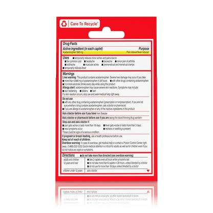 Tylenol Extra Strength 500 mg Acetaminophen Caplets, Pain Reliever & Fever Reducer, Acetaminophen for Minor Arthritis Pain, Headache, Backache & Menstrual Pain Relief, Travel Size, 6 Ct - dailyvitalstore
