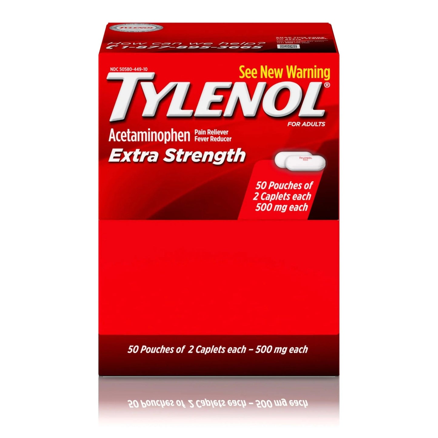 Tylenol Extra Strength Acetaminophen Caplets, 500 mg, Pain Relief & Fever Reducer for Headache, Backache, Toothache, Menstrual Cramps & Pain, Travel-Friendly Packaging, 2-Caplet Pouches, 50 Count - dailyvitalstore