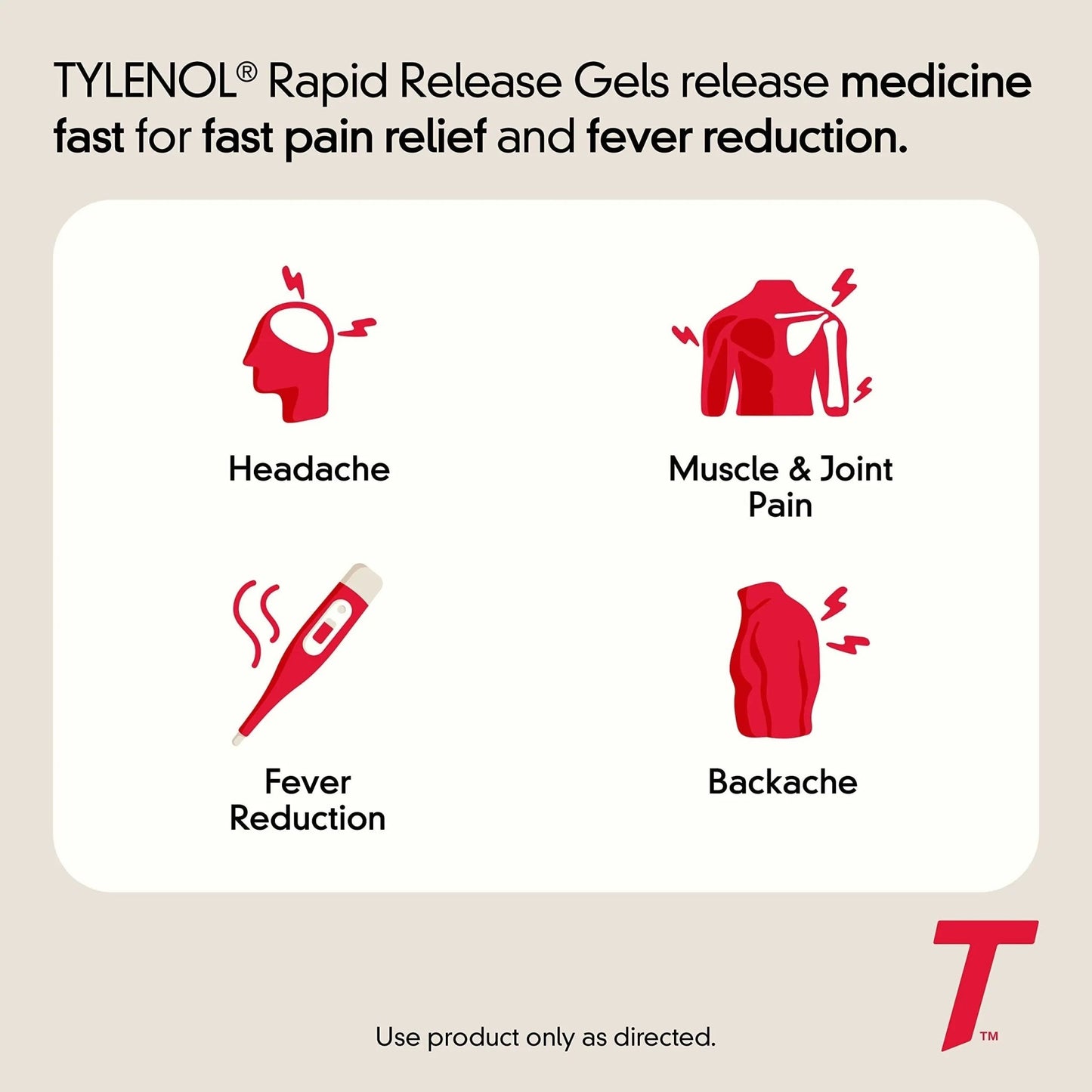 Tylenol Extra Strength Acetaminophen Rapid Release Gels, Fast, Strong Pain Relief, Fever Reducer, 500 mg Gelcaps with Laser‑Drilled Holes for Fast Release, OTC Medicine, 100 Count - dailyvitalstore