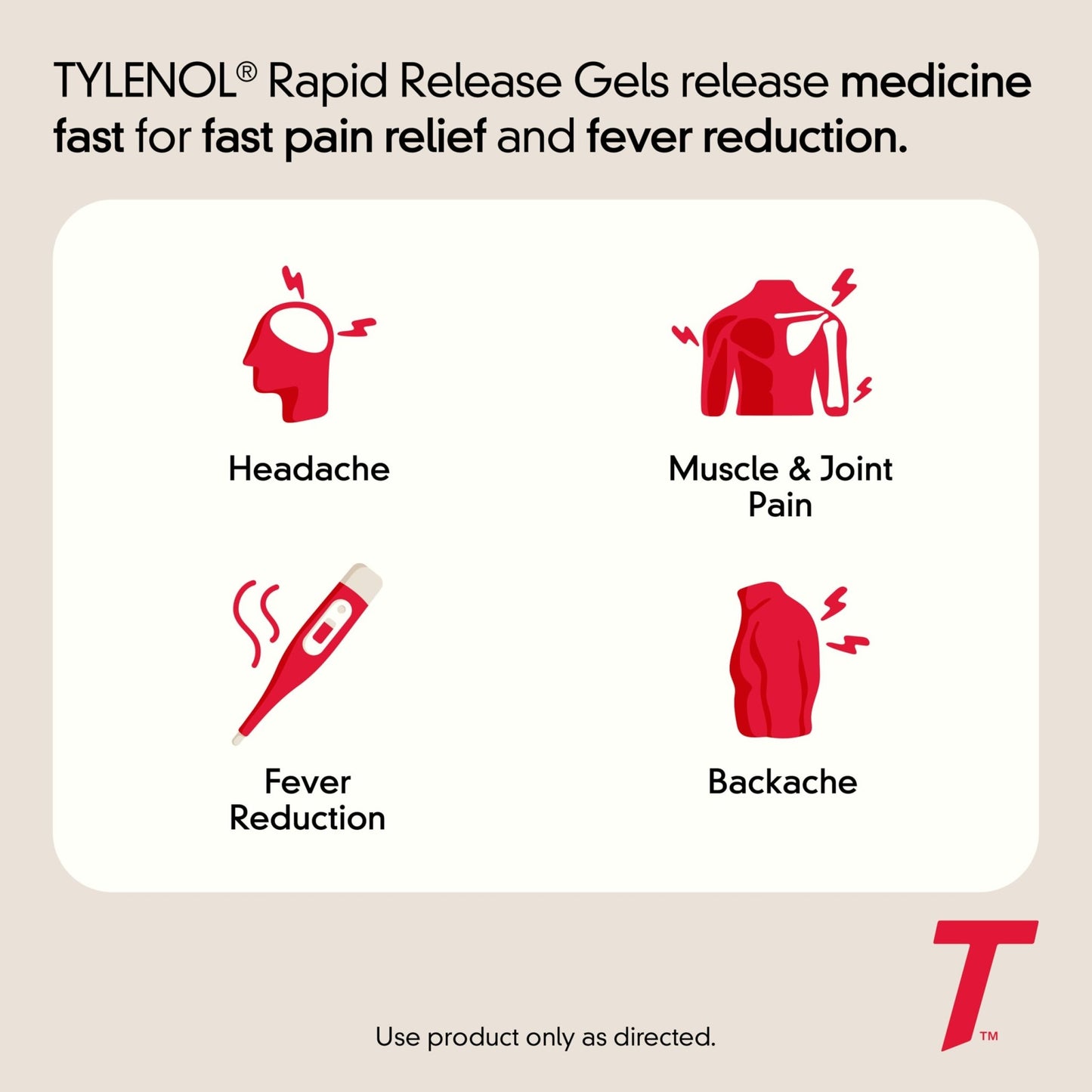 Tylenol Extra Strength Acetaminophen Rapid Release Gels, Fast, Strong Pain Relief, Fever Reducer, 500 mg Gelcaps with Laser‑Drilled Holes for Fast Release, OTC Medicine, 100 Count - dailyvitalstore