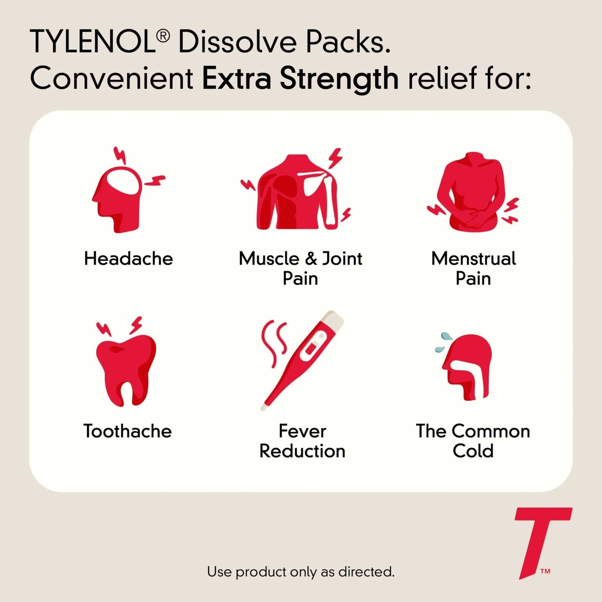 Tylenol Extra Strength Dissolve Powder Packs, 500 mg Acetaminophen Pain Reliever & Fever Reducer Medicine, Fast Relief for Minor Aches & Pains, Ibuprofen- & Aspirin-Free, On-the-Go Berry Flavor, 32 Ct - dailyvitalstore
