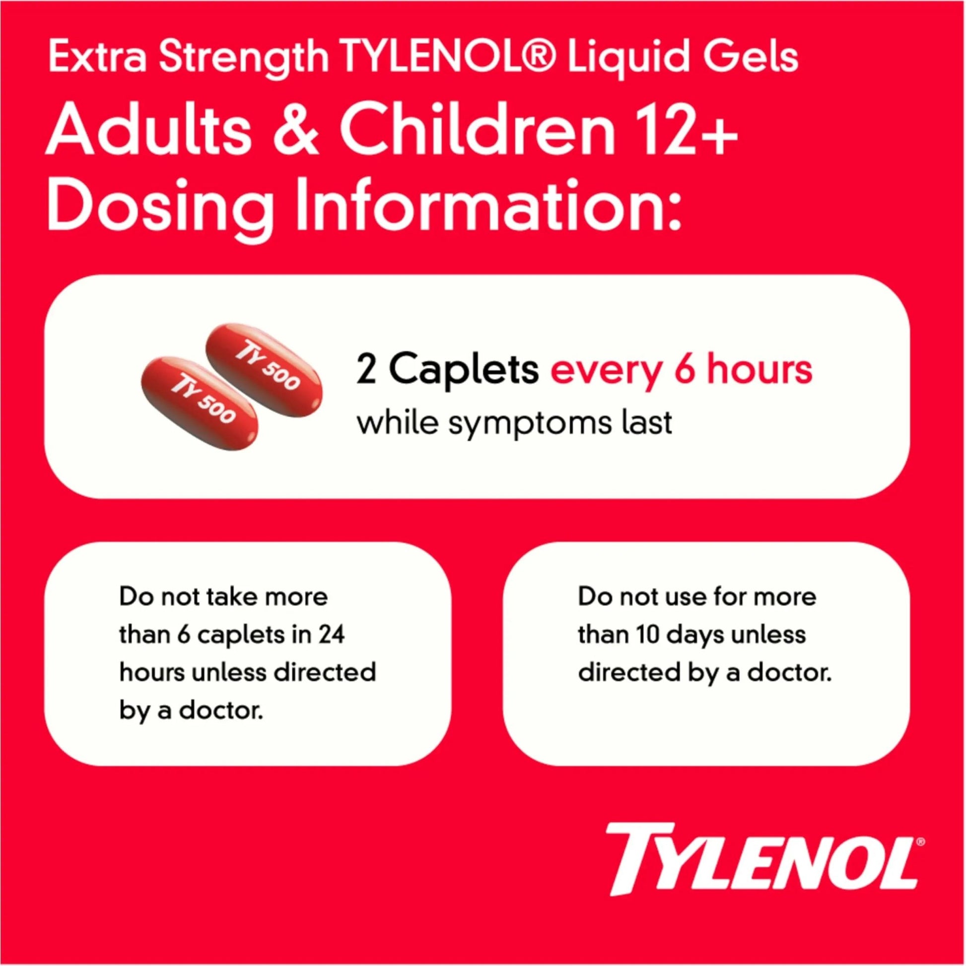 Tylenol Extra Strength Liquid Gels, Fast, Strong Pain Relief, Fever Reducer for Adults with 500 mg Acetaminophen, Fast-Acting Liquid Gel Capsules for Headaches & Minor Pain Relief, 40 Count - dailyvitalstore